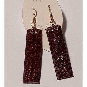 Handmade Leather strip earrings